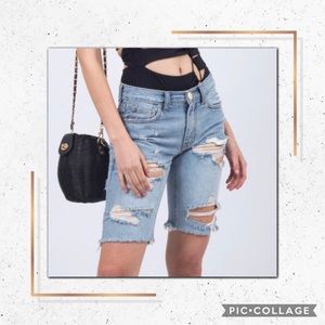 ✨ FREE PEOPLE MIDI VINTAGE DISTRESSED SHORTS✨